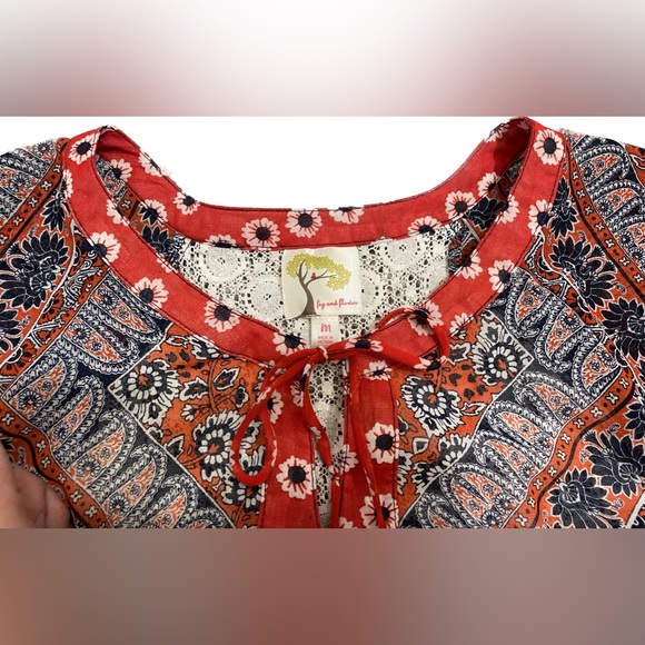 Fig and Flower Boho Paisley and Floral Blouse - Picture 6 of 6